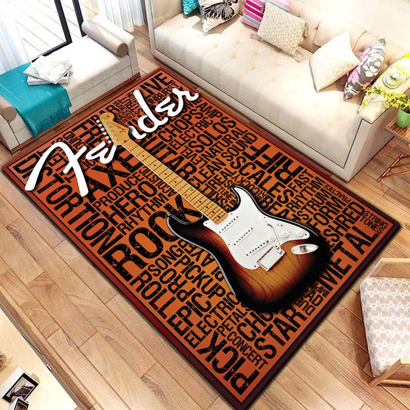 Vintage Rock Music Print Rug E - Commercial Printing And Design 评论和价格