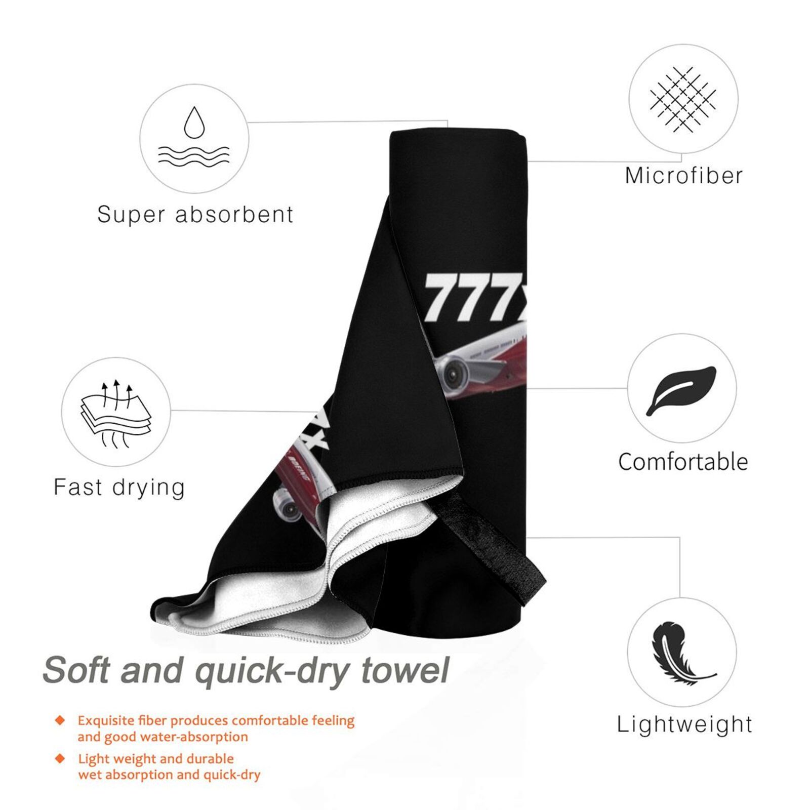 Boeing 777x Image Bath Towel B - Commercial Printing Images 评论和价格