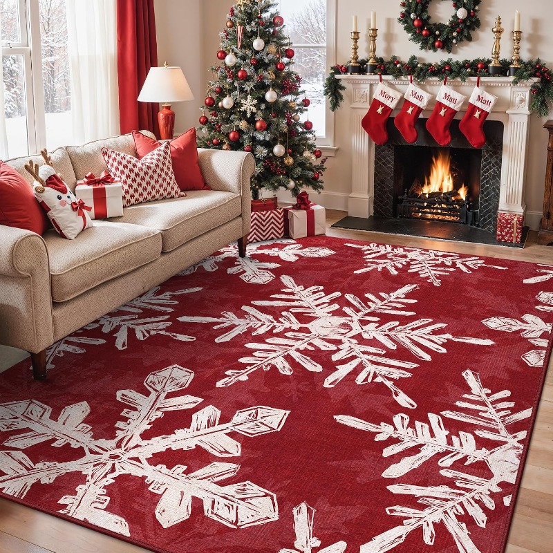 Christmas Style Rectangle Rug  - Printing On Commercial 评论和价格