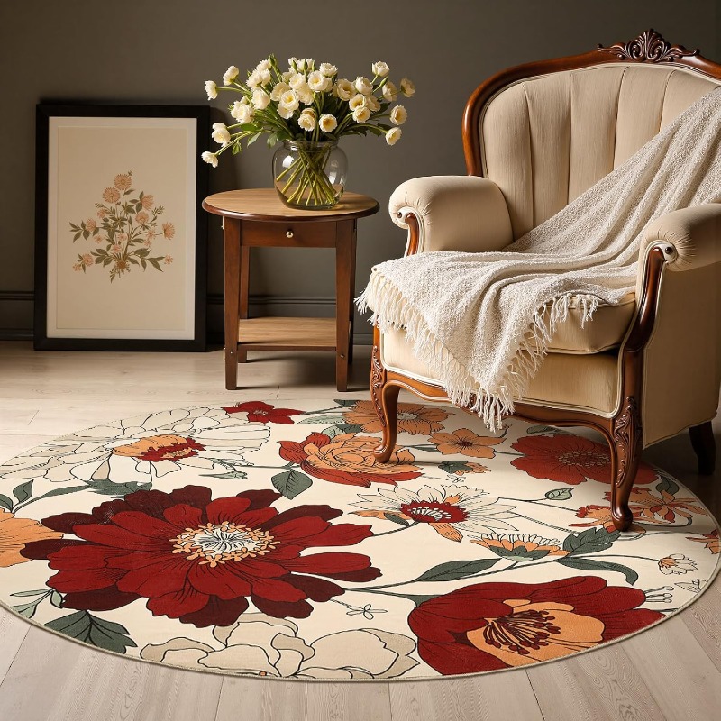 Round Living Room Carpet Vinta - Printing On Commercial 评论和价格